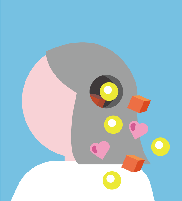 頭の中から記憶がこぼれ落ちていくイメージのイラスト