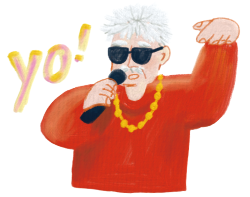 マイクを持って歌う人のイラスト